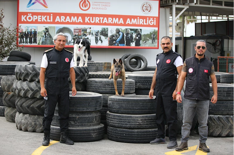 Mersin İtfaiyesinin ödüllü arama kurtarma köpekleri AFAD